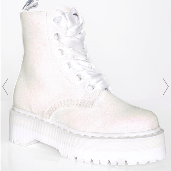 Dr. Martens Shoes - Sold Dr martens white glitter molly boots